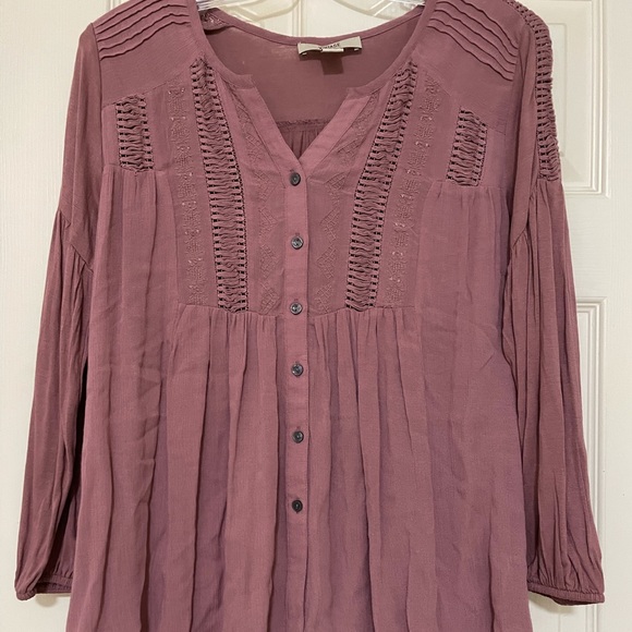 Vintage America mauve bohemian style blouse - Picture 2 of 11